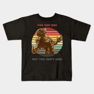 Sunset Werewolf / You Can Run But You Can't Hide Kids T-Shirt